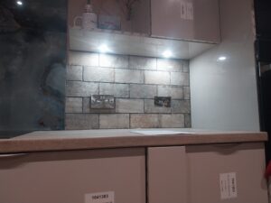 Tiling KitchenTiling Splashback GresTiles BrickEffect MitreCuts DoncasterQualityTiling Kerakoll BALGrout WallTiles UKTiler HomeImprovement KitchenDesign DoncasterTiler DoncasterTiling