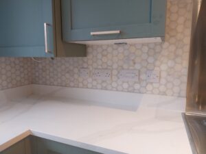 KitchenSplashback HexagonTiles NaturalStone LimestoneTiles KitchenTiling ProfessionalTiler UKTiler DoncasterTiler DoncasterTiling QualityTiling