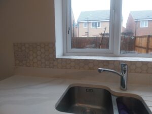 KitchenSplashback HexagonTiles NaturalStone LimestoneTiles KitchenTiling ProfessionalTiler UKTiler DoncasterTiler DoncasterTiling QualityTiling