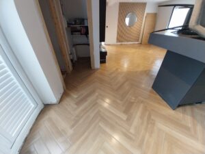 Tiling Tiler FloorTiling Herringbone WoodEffectTiles PorcelainTiles KitchenRenovation HomeRenovation KitchenFloor OpenPlanLiving Doncaster SouthYorkshire Yorkshire Kerakoll BALGrout ProfessionalTiler QualityWorkmanship AttentionToDetail TileInstallation HomeImprovement